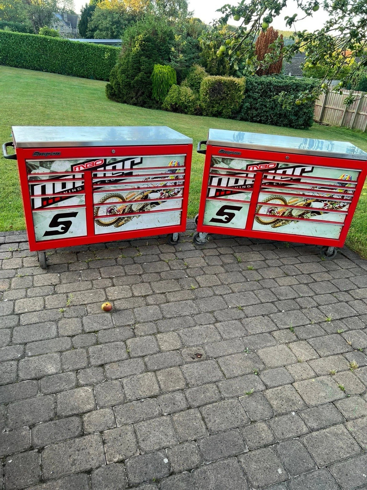 Snap On Tool Box 55” X 24” KRA With Key x2 Roll Cabs Stainless Steel Top Red
